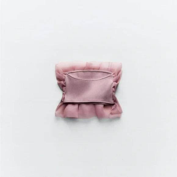ZARA ORGANZA BANDEAU TOP - Picture 2 of 3